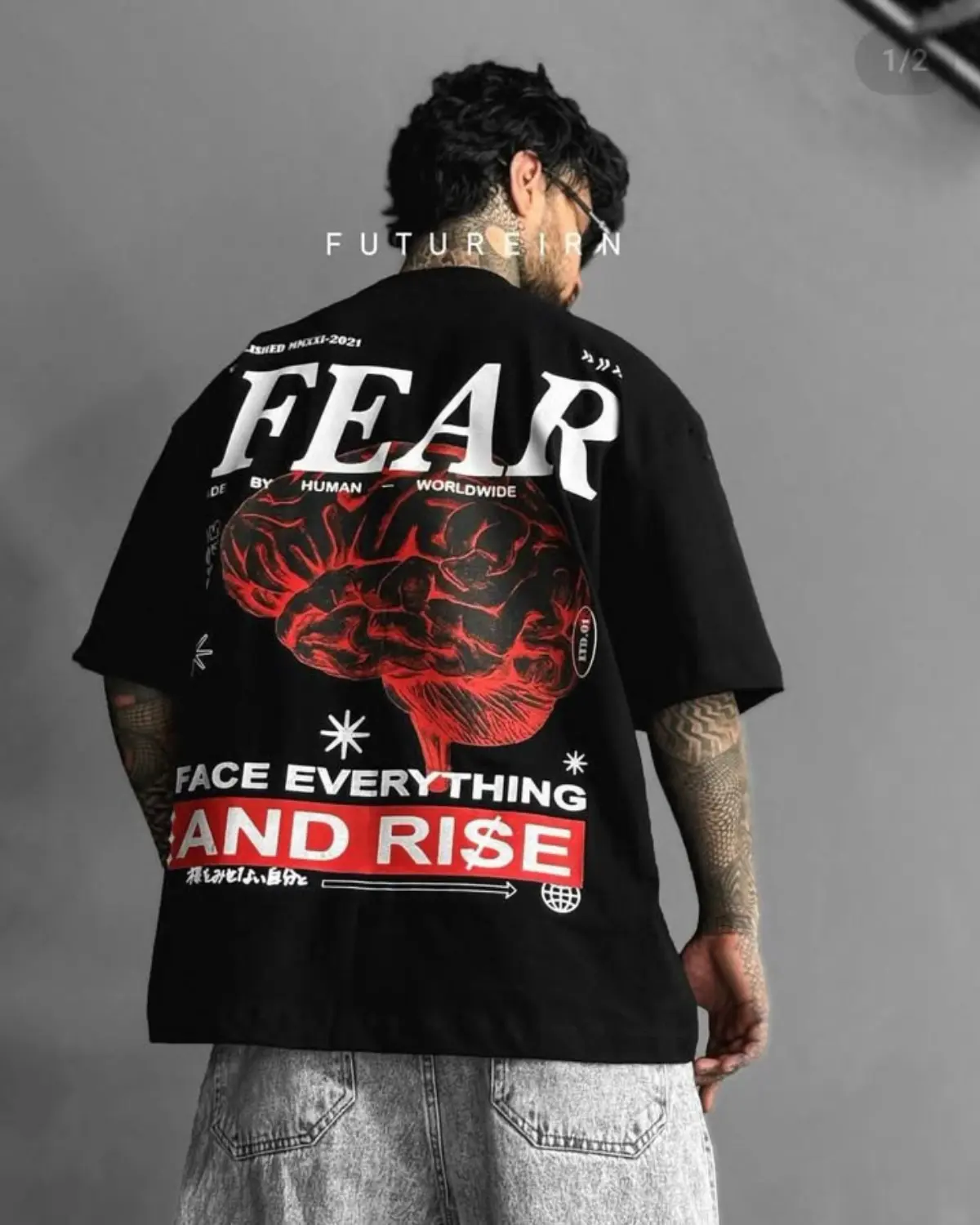 Fear Oversized Graphic Tee