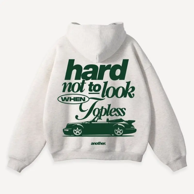 Topless Drive Retro Car Hoodie – Ash Grey