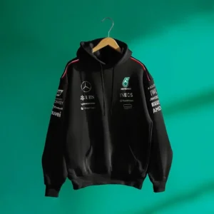 Mercedes F1 Team Black Zipper Hoodie